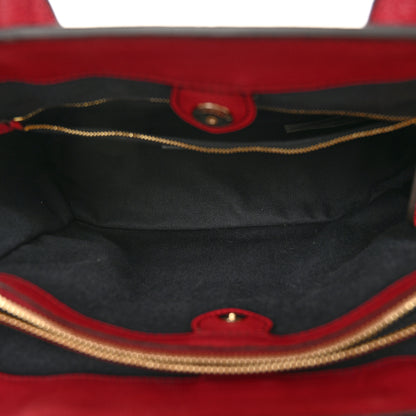 Burberry Derby Calfskin House Check Medium Banner Tote Russet Red 5 of 13