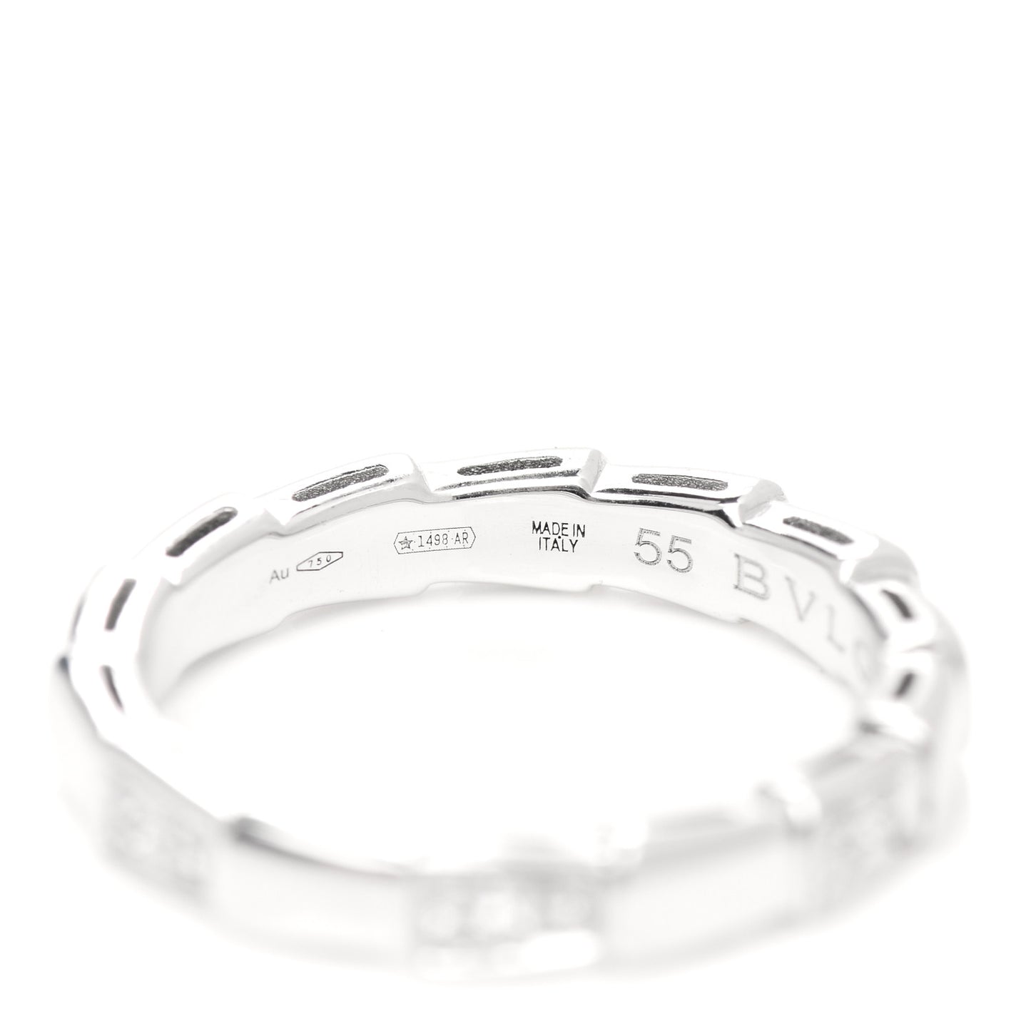 18K White Gold Diamond Serpenti Viper Band Ring 55 7.25