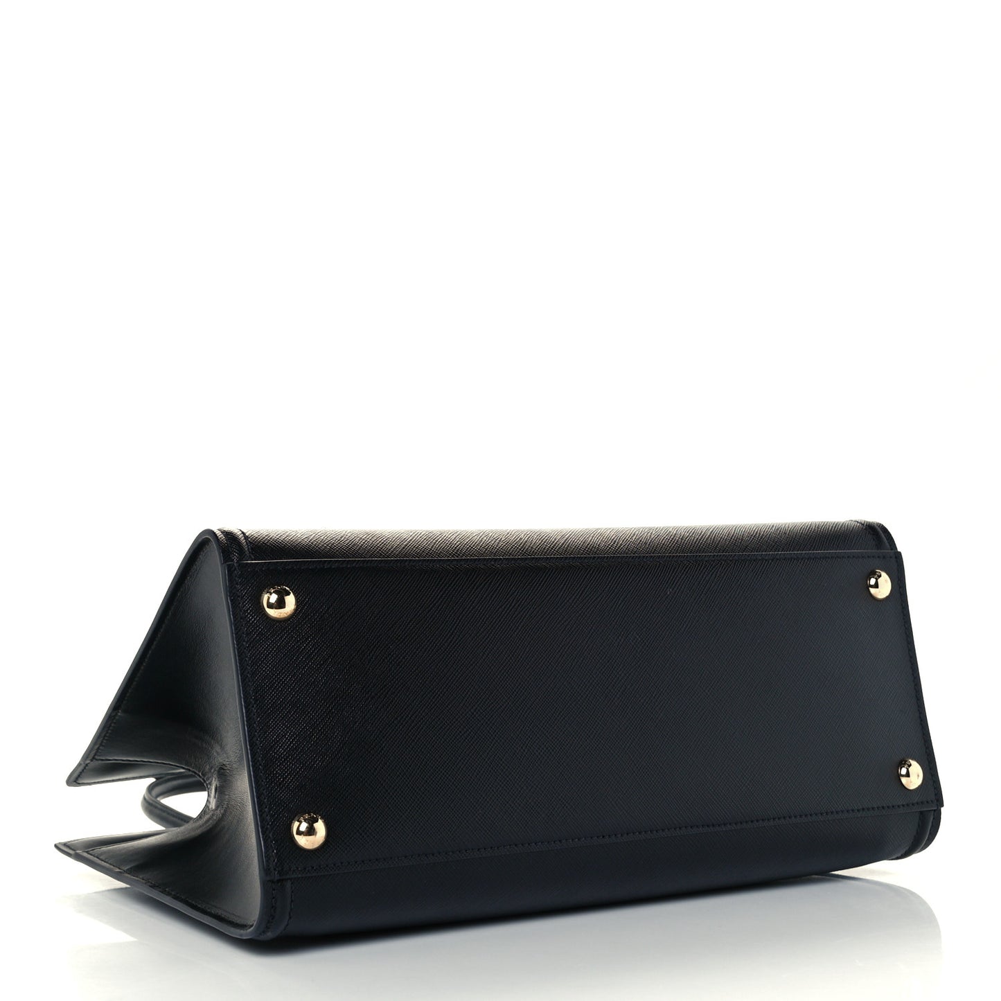 Saffiano Metal Top Handle Black
