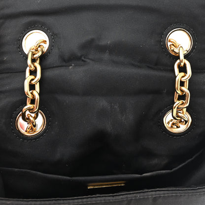 Prada Tessuto Nylon Crystal Chain Flap Shoulder Bag Black 10 of 12