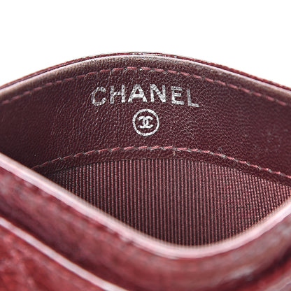 Chanel Distressed Patent Quilted Card Holder Bordeaux 5 of 8