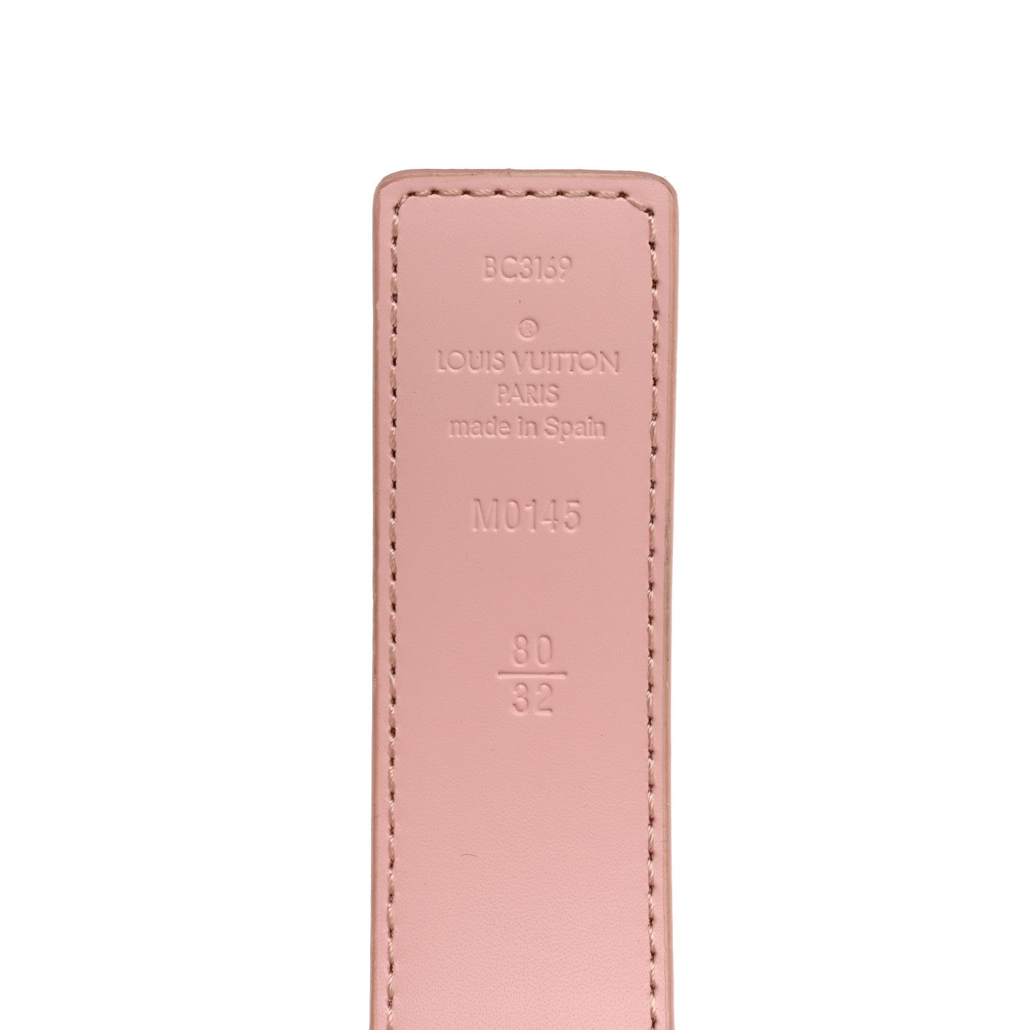 Louis Vuitton Damier Azur LV Initiales 32mm Belt 80/32 Rose Ballerine 3 of 7