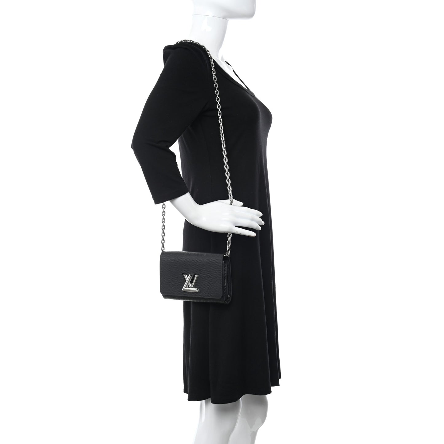 Epi Twist Chain Wallet Black