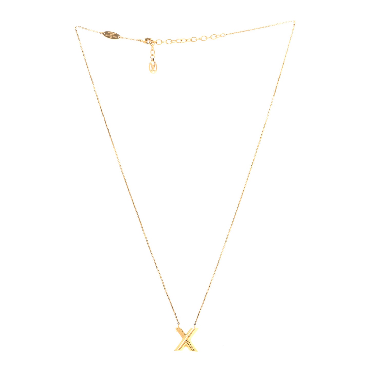 Metal LV And Me Letter X Necklace Gold