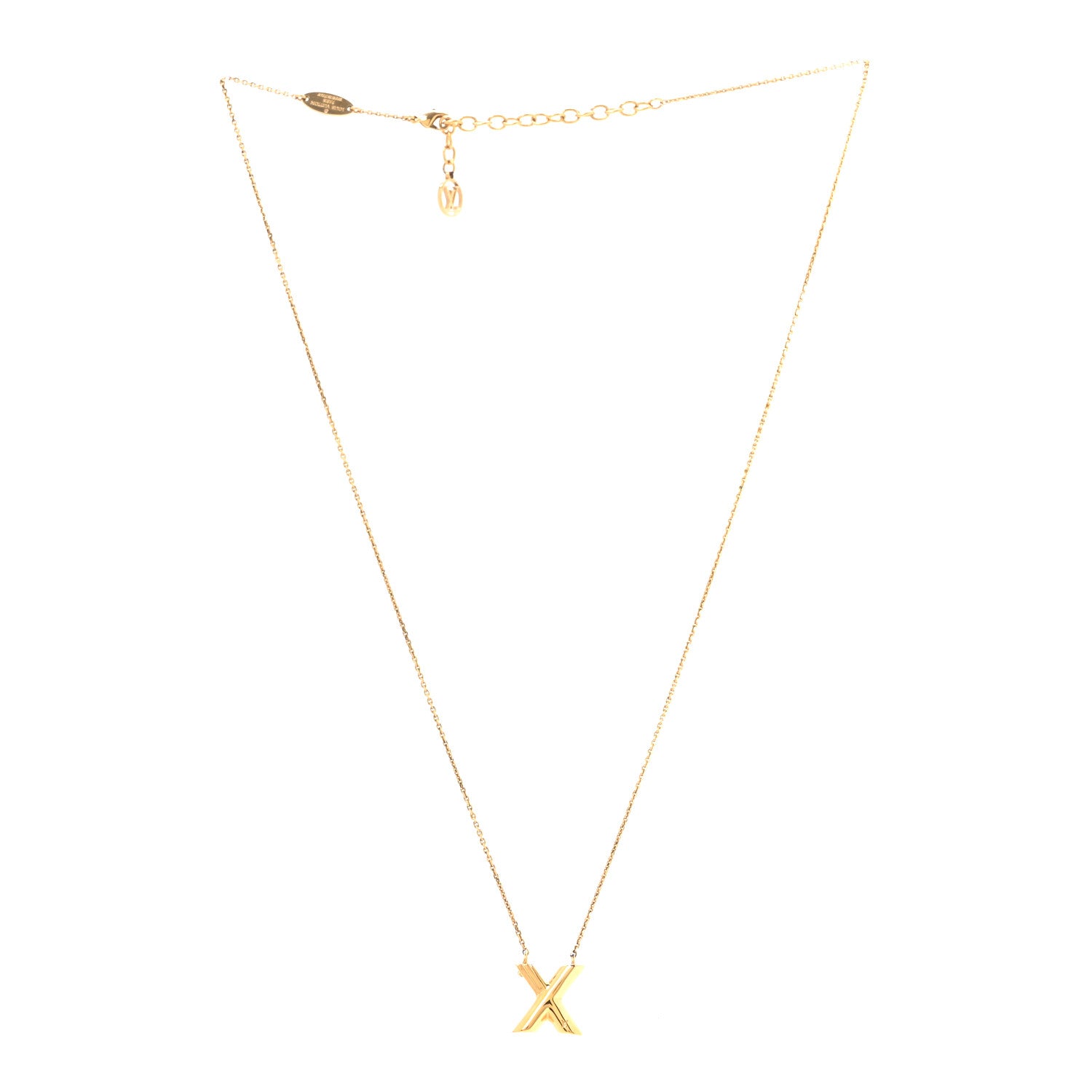Louis Vuitton Metal LV And Me Letter X Necklace Gold 3 of 5