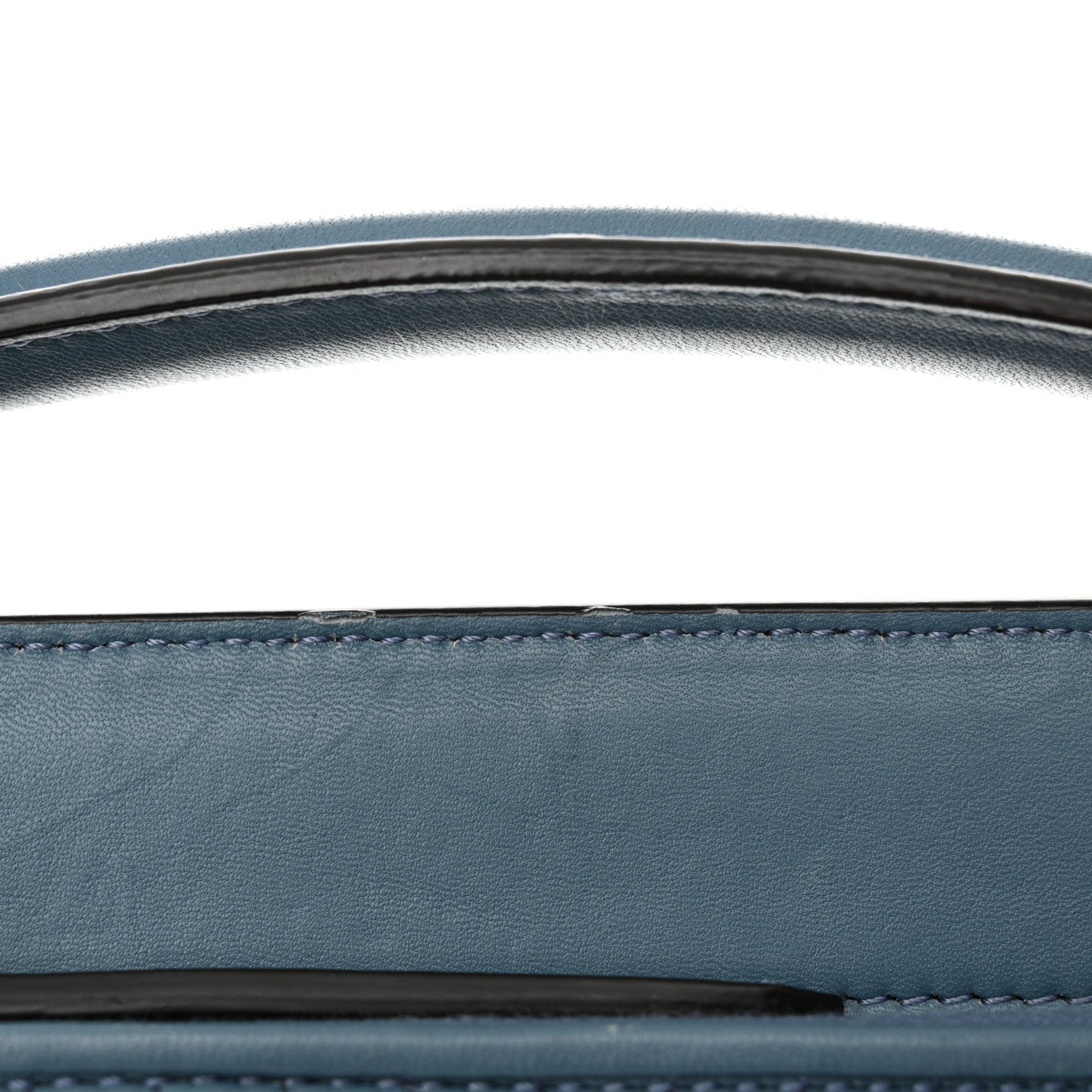 Fendi Shiny Nappa Trapuntata Small DotCom Click Top Handle Chain Satchel Blue 15 of 15