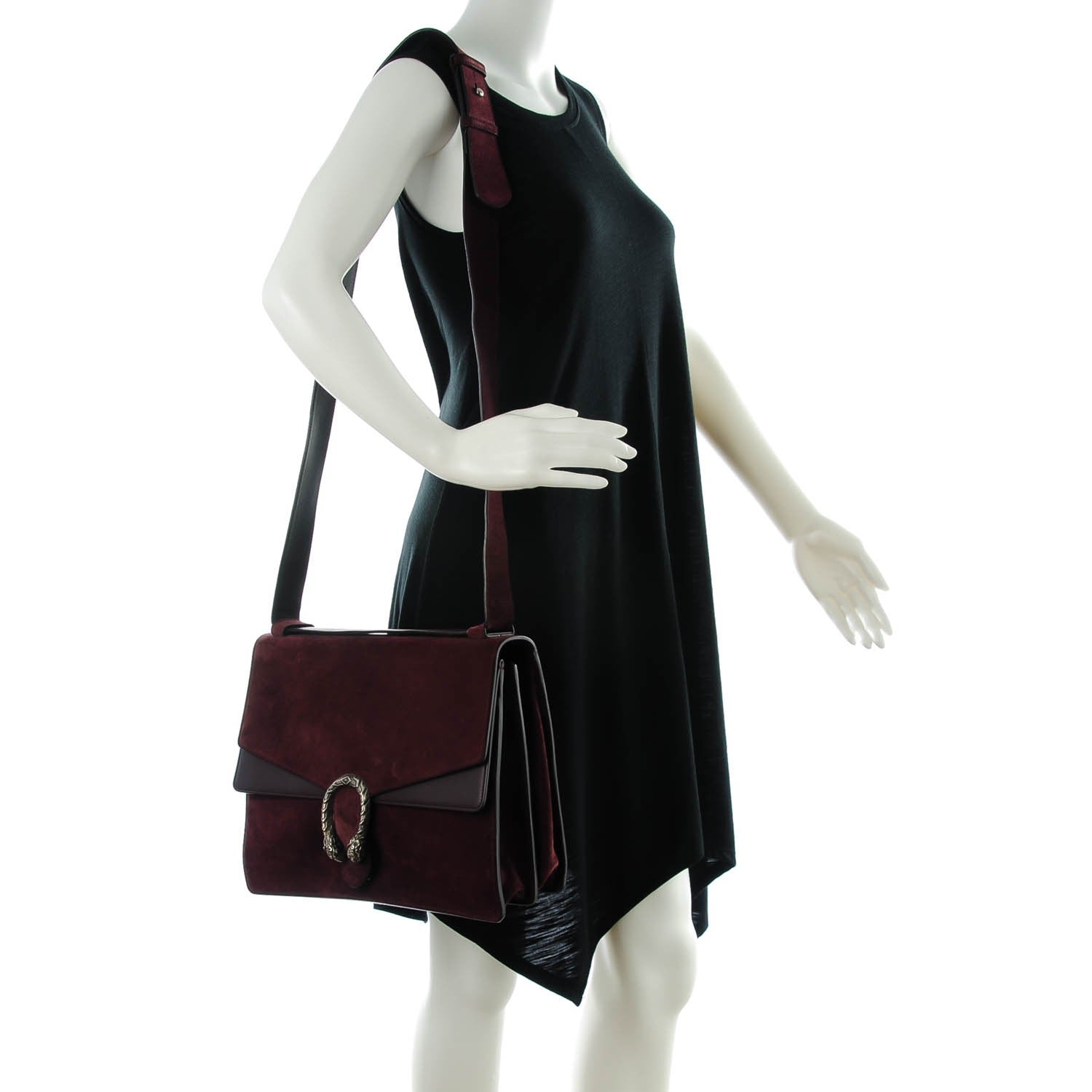 Gucci Suede Medium Dionysus Messenger Bag Bordeaux 2 of 7