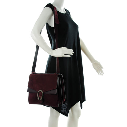 Gucci Suede Medium Dionysus Messenger Bag Bordeaux 2 of 7