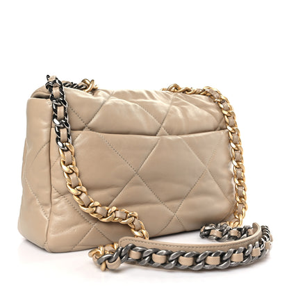 Chanel Lambskin Quilted Large Chanel 19 Flap Dark Beige 2 of 9