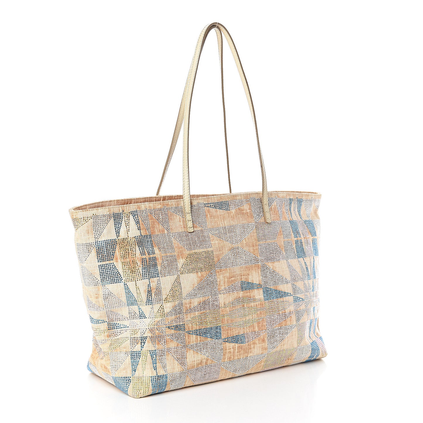 Canvas Studded Roll Tote Multicolor