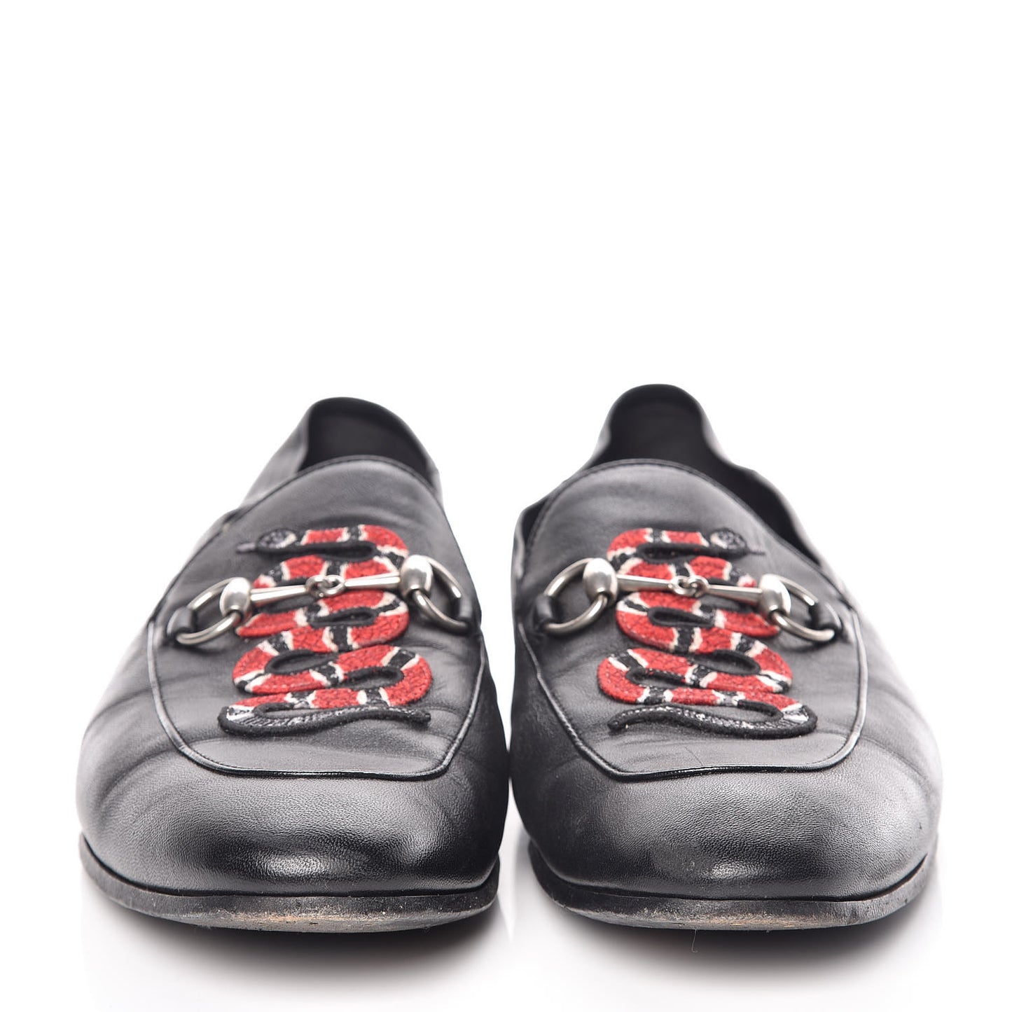 Lambskin Kingsnake Embroidered Mens Brixton Horsebit Loafers 11 Black