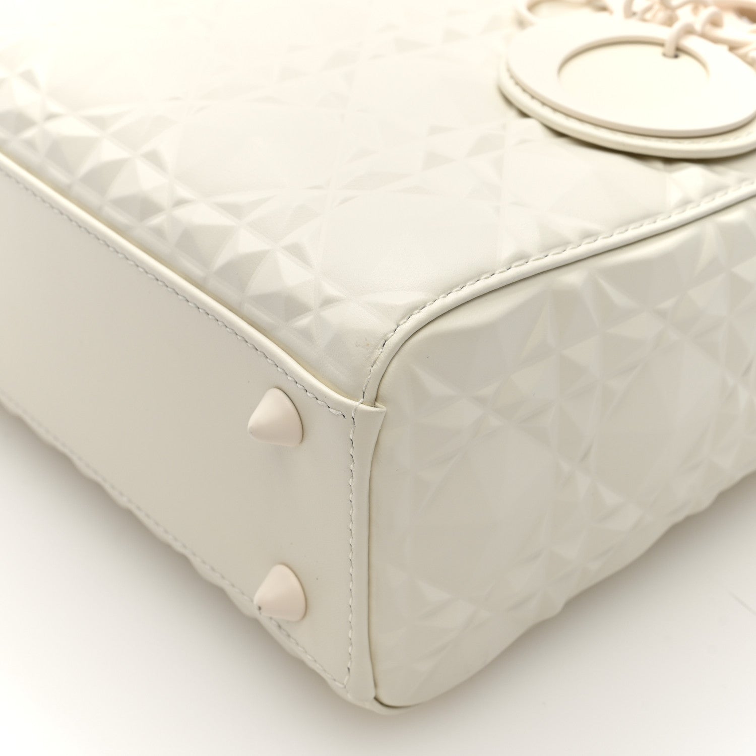 Christian Dior Calfskin Cannage Diamond Small My ABCDior Lady Dior White 9 of 9