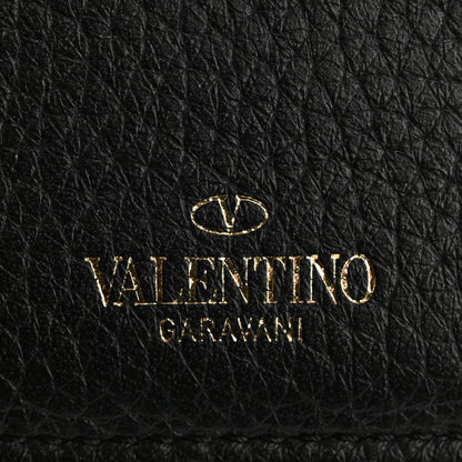 Valentino Garavani Pebbled Calfskin Rockstud Card Holder Black 6 of 7