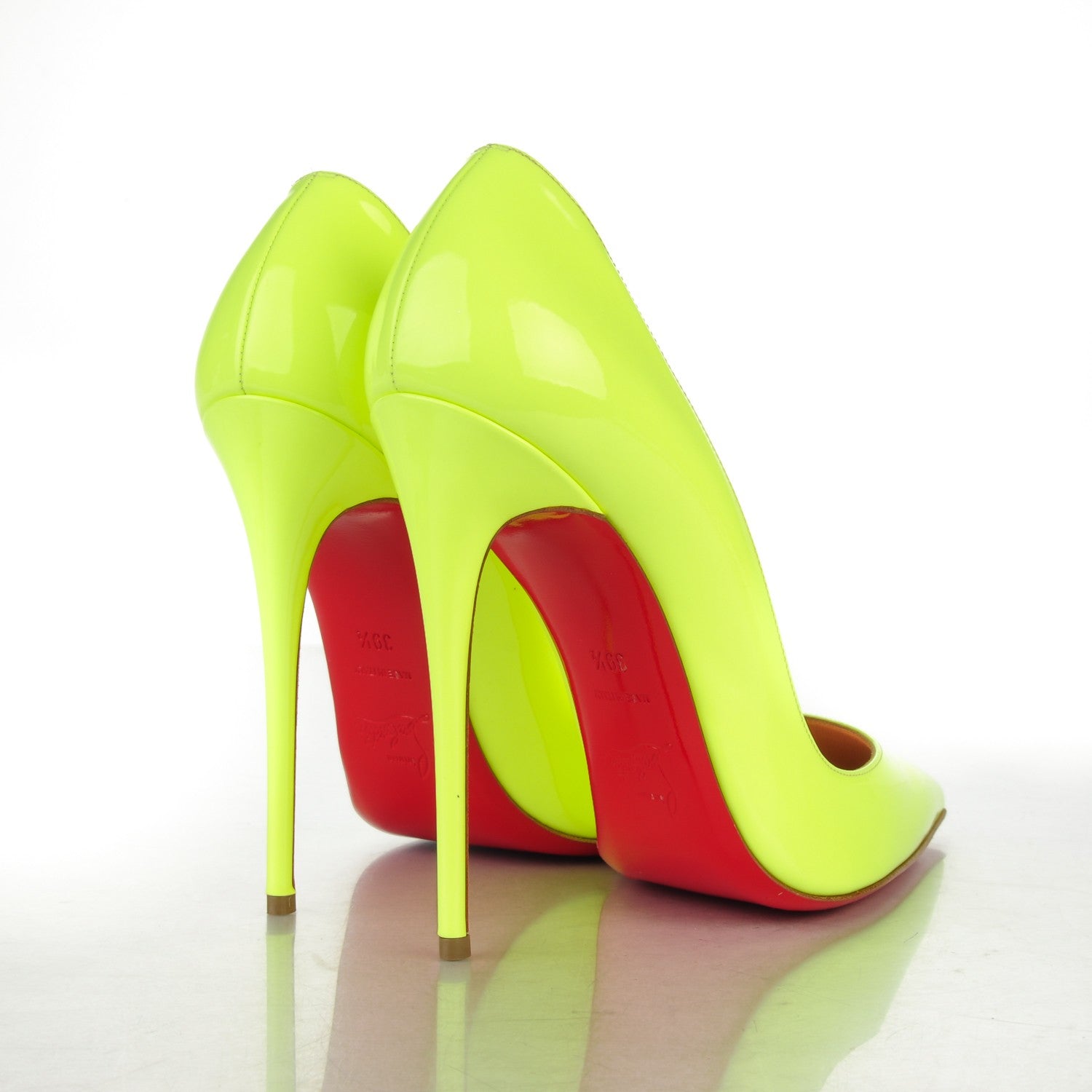 Christian Louboutin Patent So Kate 120 Pumps 39.5 Neon Yellow 4 of 6