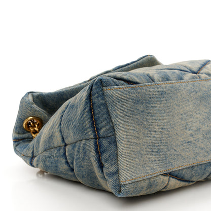 Saint Laurent Denim Quilted Small Loulou Puffer Monogram Chain Satchel Blue Cinnamon 9 of 10