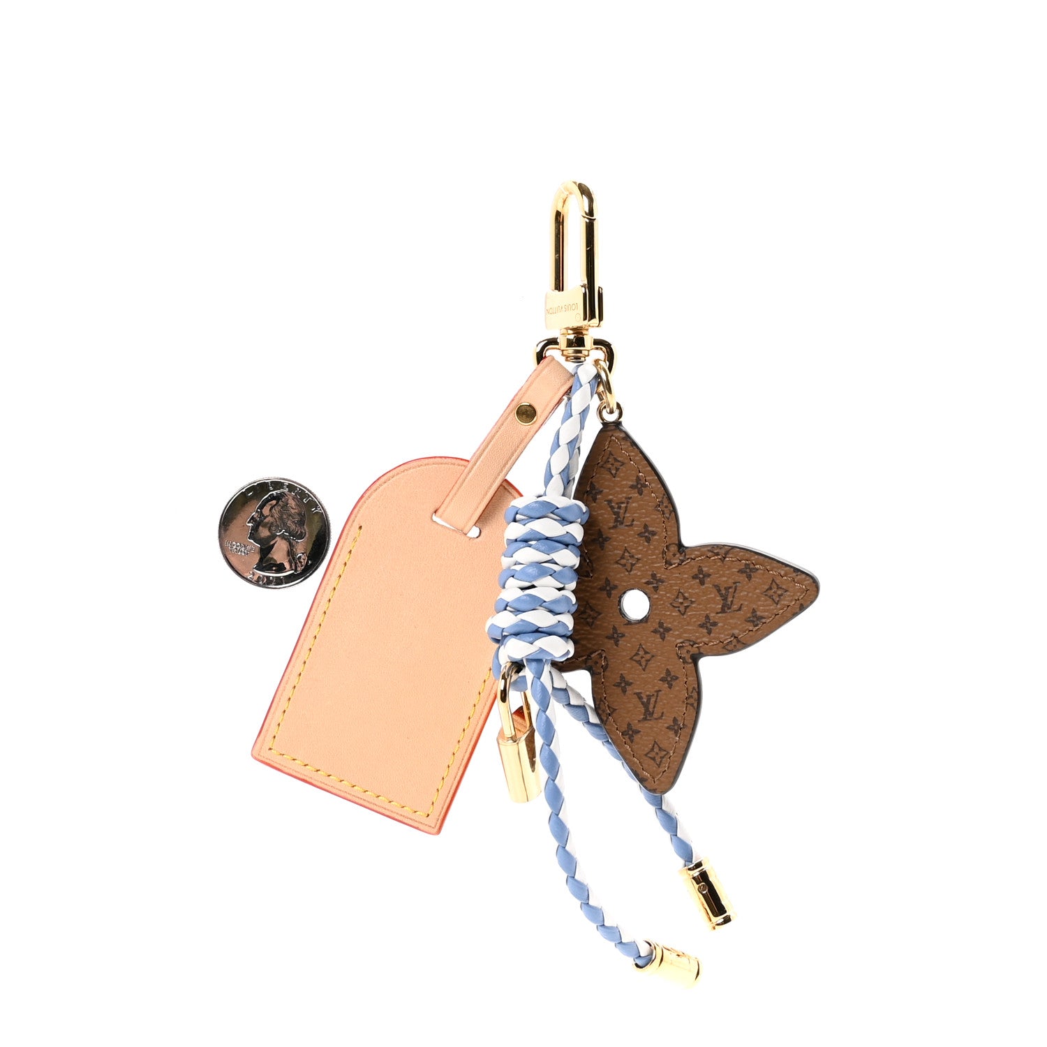 Louis Vuitton Calfskin Monogram Lock And Bloom Stacking Bag Charm Blue 2 of 3