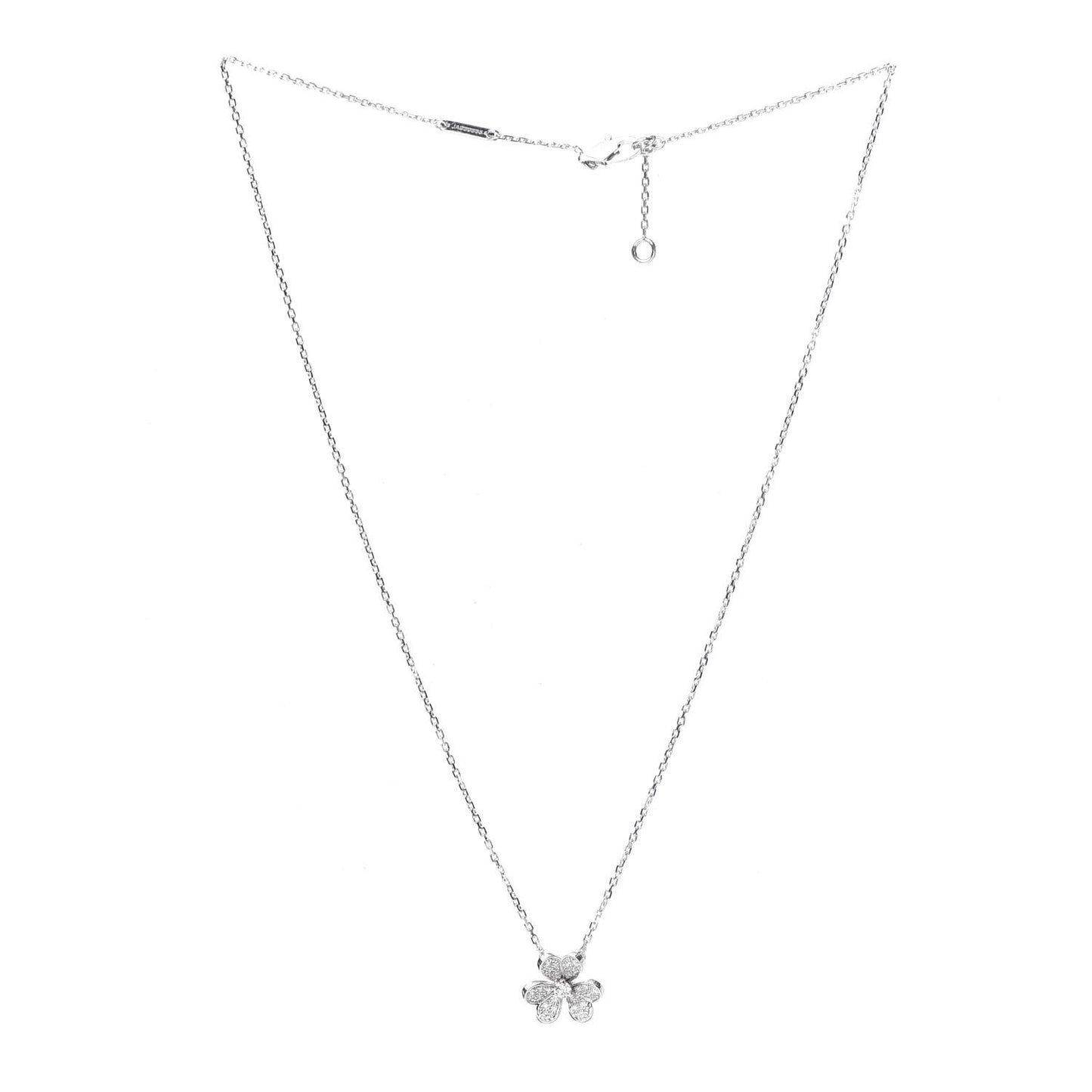 18K White Gold Diamond Mini Frivole Pendant Pave Necklace