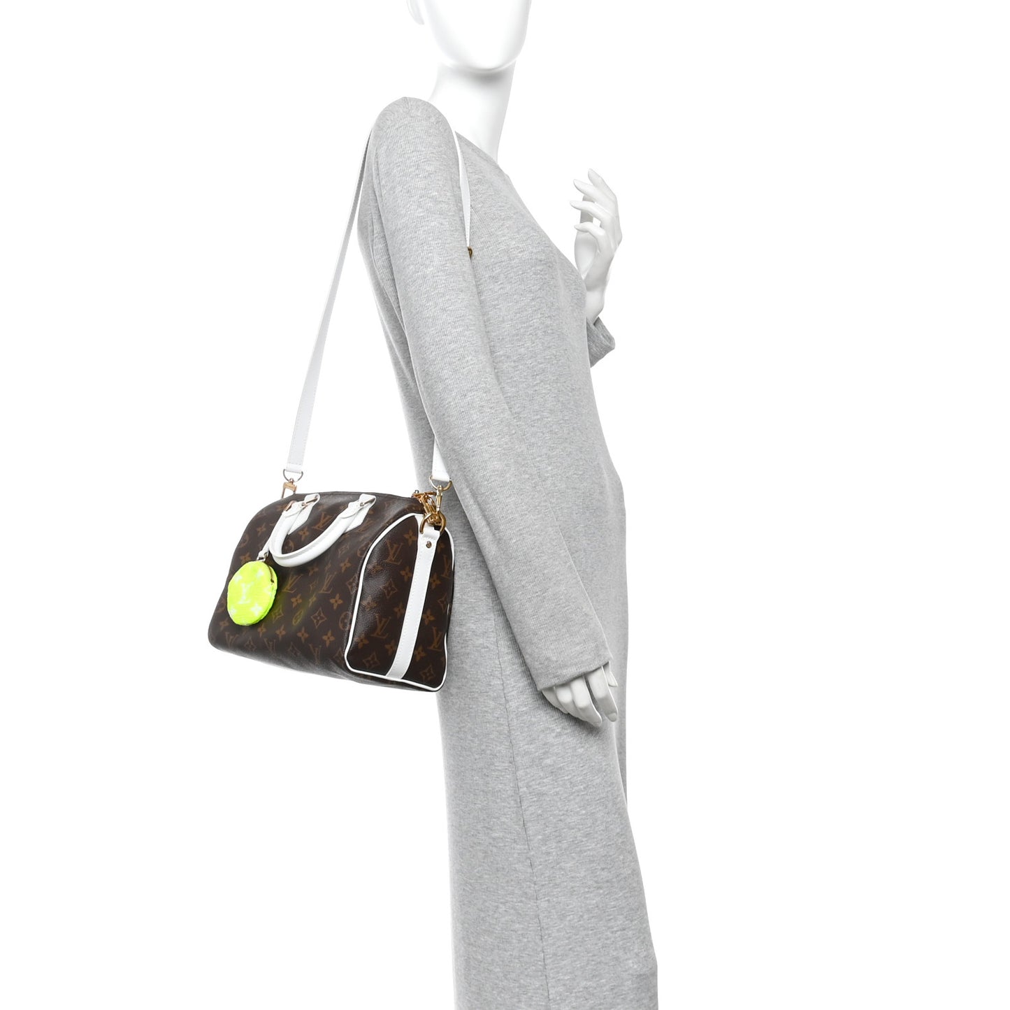 Monogram LV Match Speedy Bandouliere 25 White