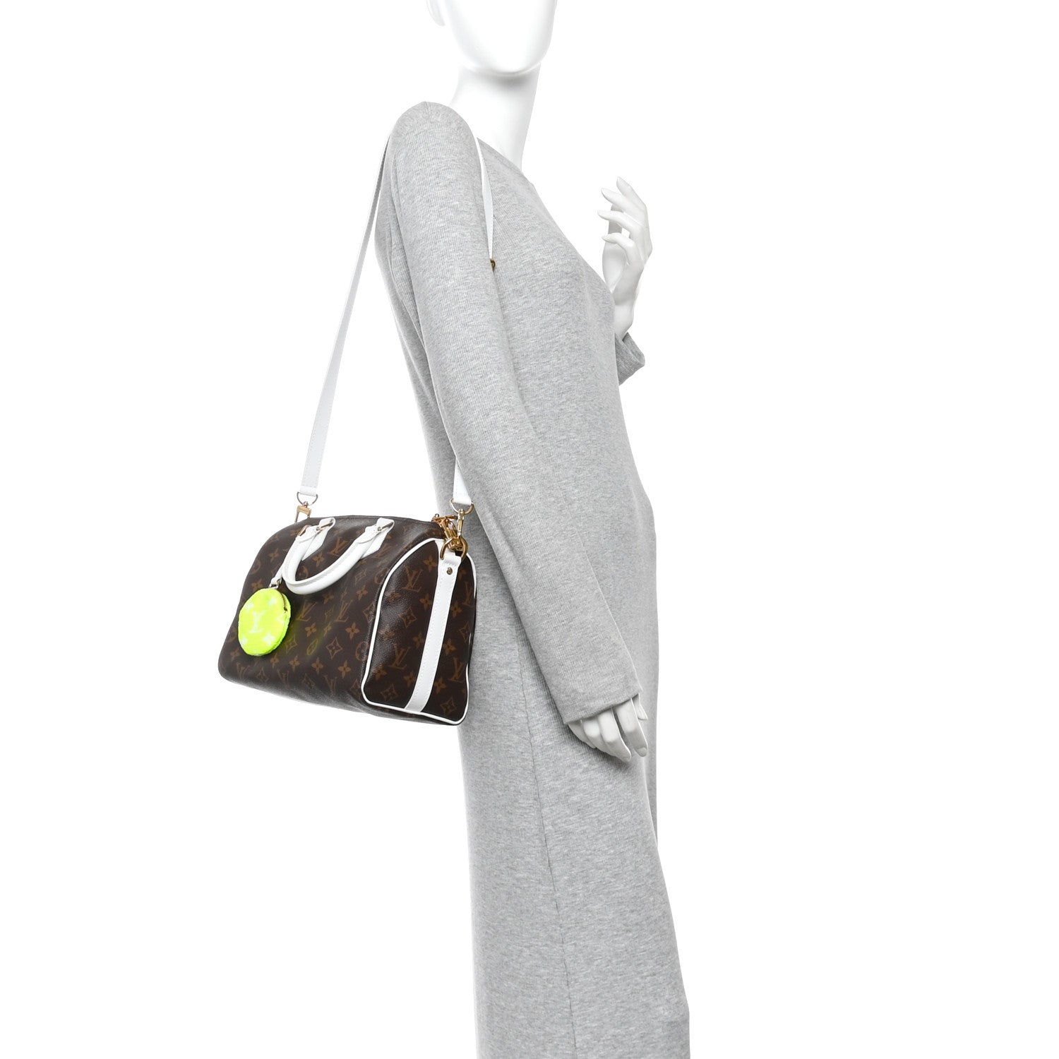Louis Vuitton Monogram LV Match Speedy Bandouliere 25 White 2 of 10