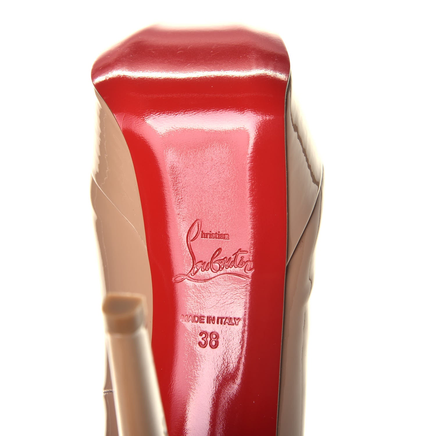 Christian Louboutin Patent Bianca 120 Pumps 38 Nude 5 of 7