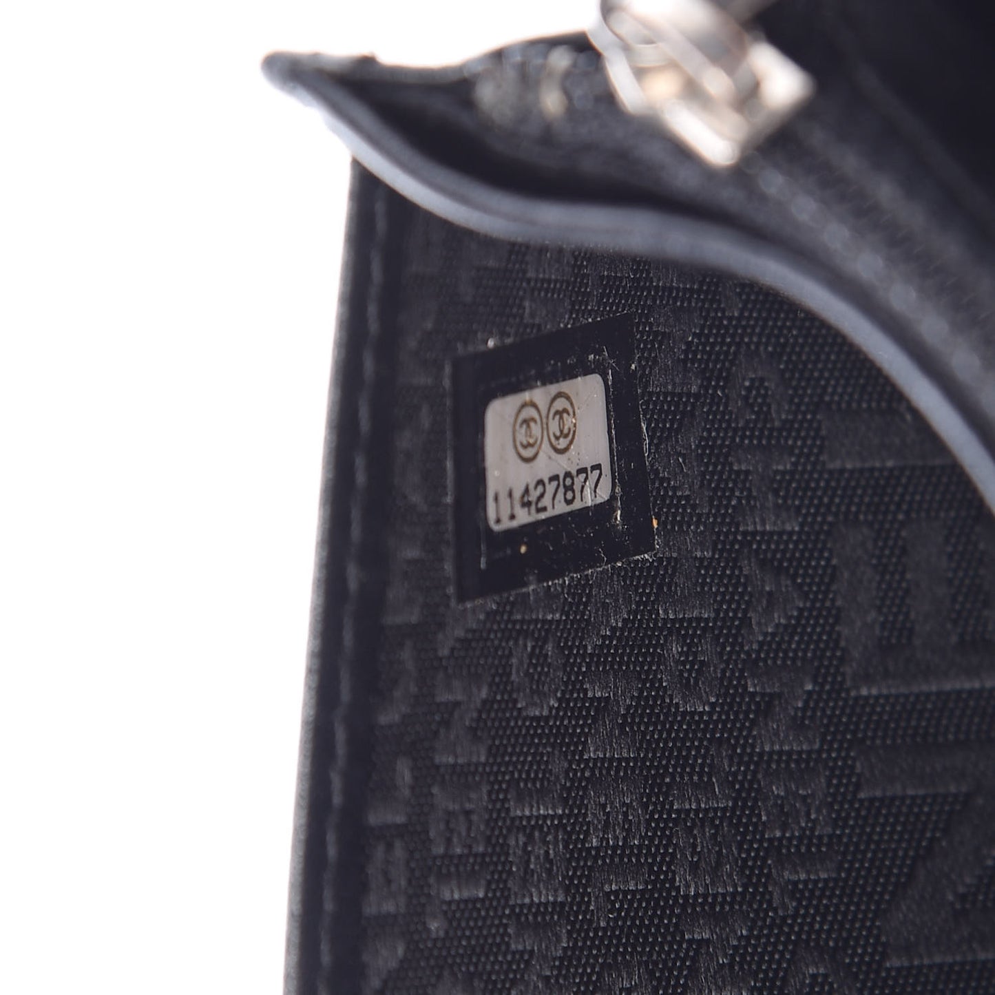Aged Calfskin Quilted Cambon Yen Wallet Black