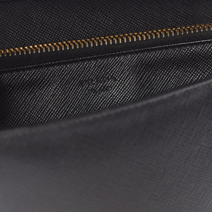 Prada Saffiano Metal Flap Wallet With Strap Black 8 of 10
