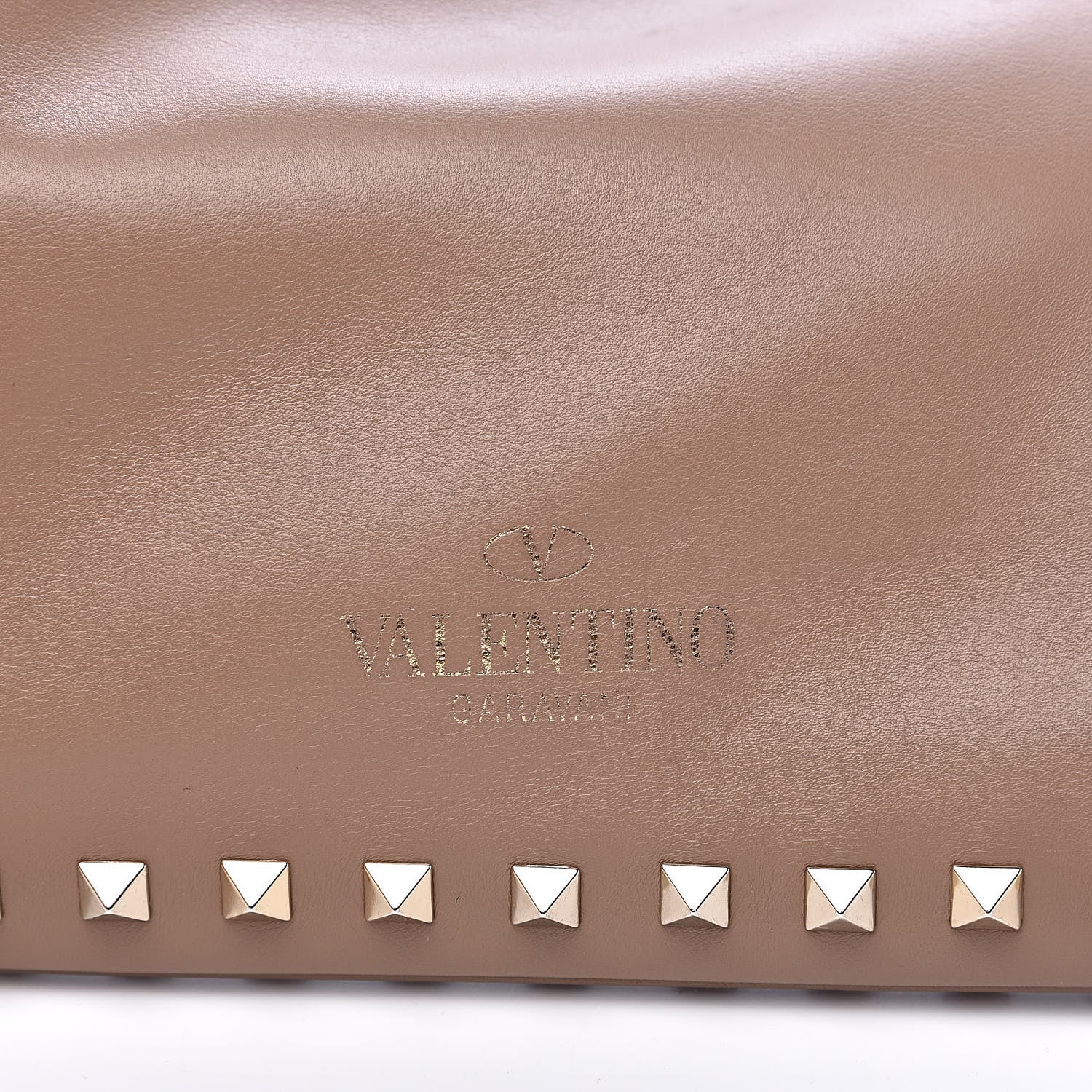 Valentino Garavani Vitello Large Rockstud Zip Wristlet Pouch Poudre 11 of 14