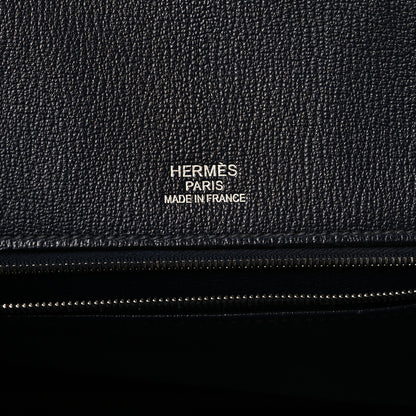 Hermes Fjord Barenia Crinoline Club Birkin 35 Bleu Indigo Fauve Rouge 6 of 12