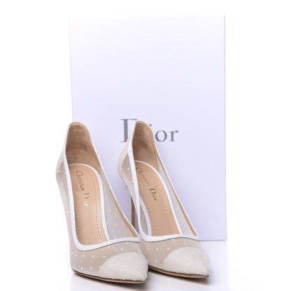 Christian Dior Mesh Plumetis Tulle D-Moi Pumps 38.5 White 8 of 8