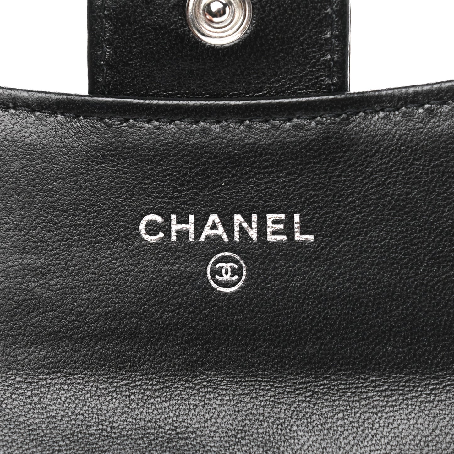 Lambskin Quilted Flap Card Holder Wallet So Black
