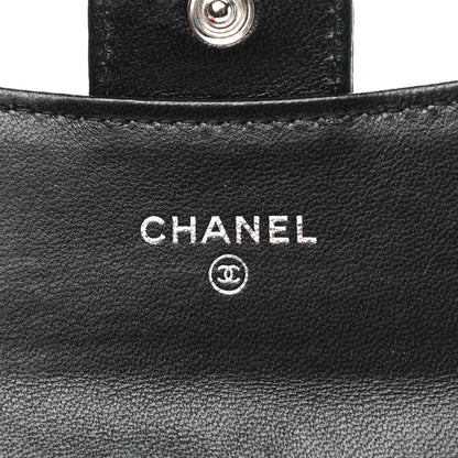 Chanel Lambskin Quilted Flap Card Holder Wallet So Black 6 of 9
