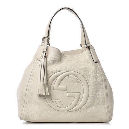 Gucci Pebbled Calfskin Medium Soho Shoulder Bag Off White 1 of 13
