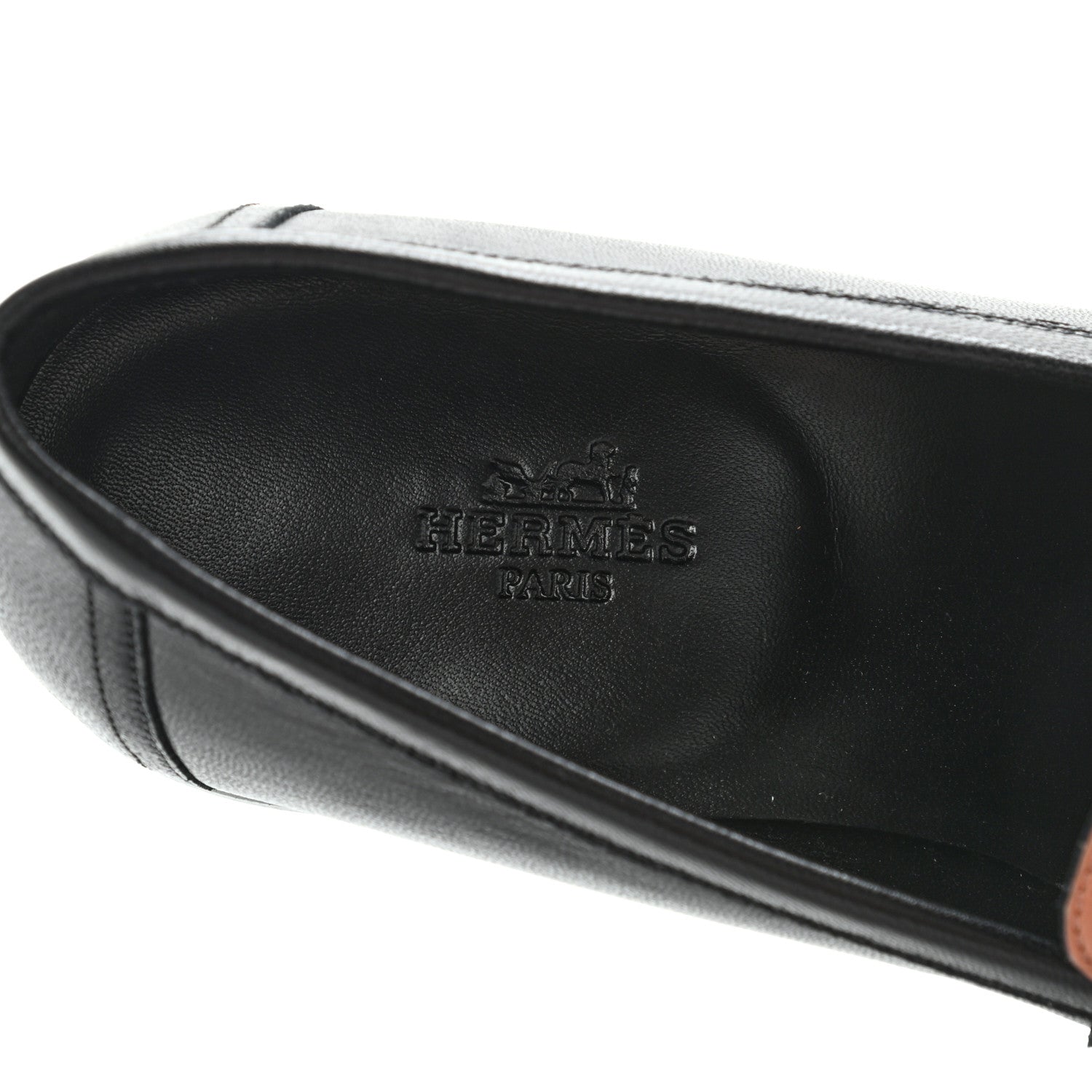 Hermes Calfskin Womens Paris Loafers 38 Black Rose Aube 6 of 10