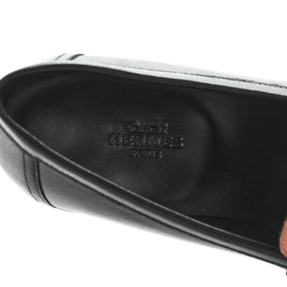 Hermes Calfskin Womens Paris Loafers 38 Black Rose Aube 6 of 10