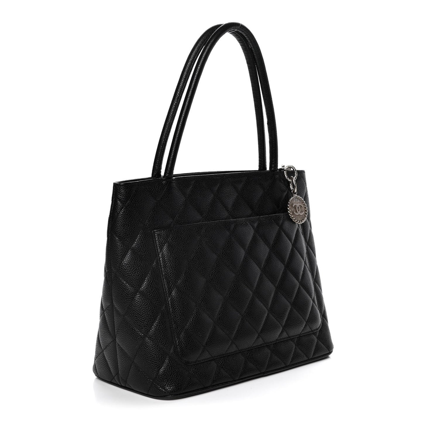 Caviar Quilted Medallion Tote Black