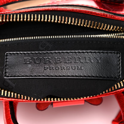 Burberry Prorsum Metallic Calfskin House Check Small Blaze Satchel Cadmium Red 5 of 14