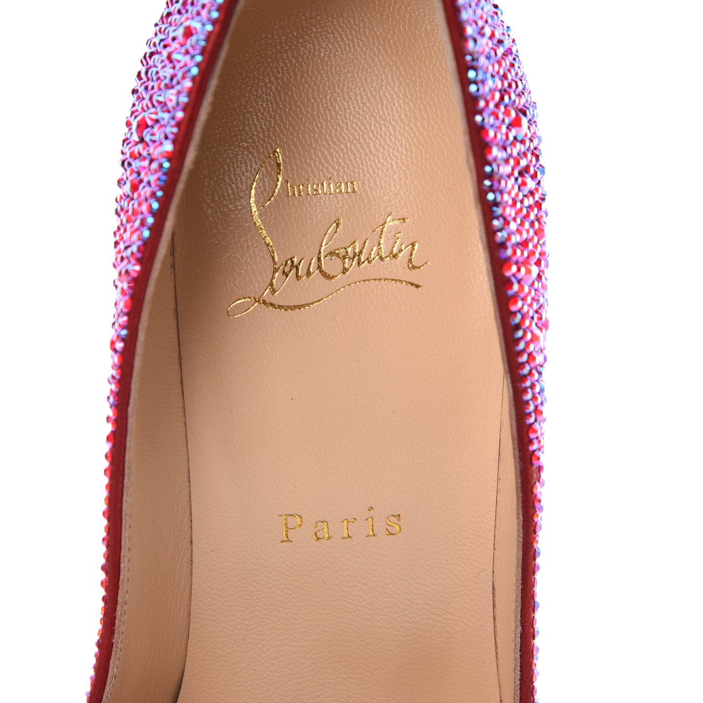 Suede Strass Degrade Pigalle Follies 100 Pumps 37 Red