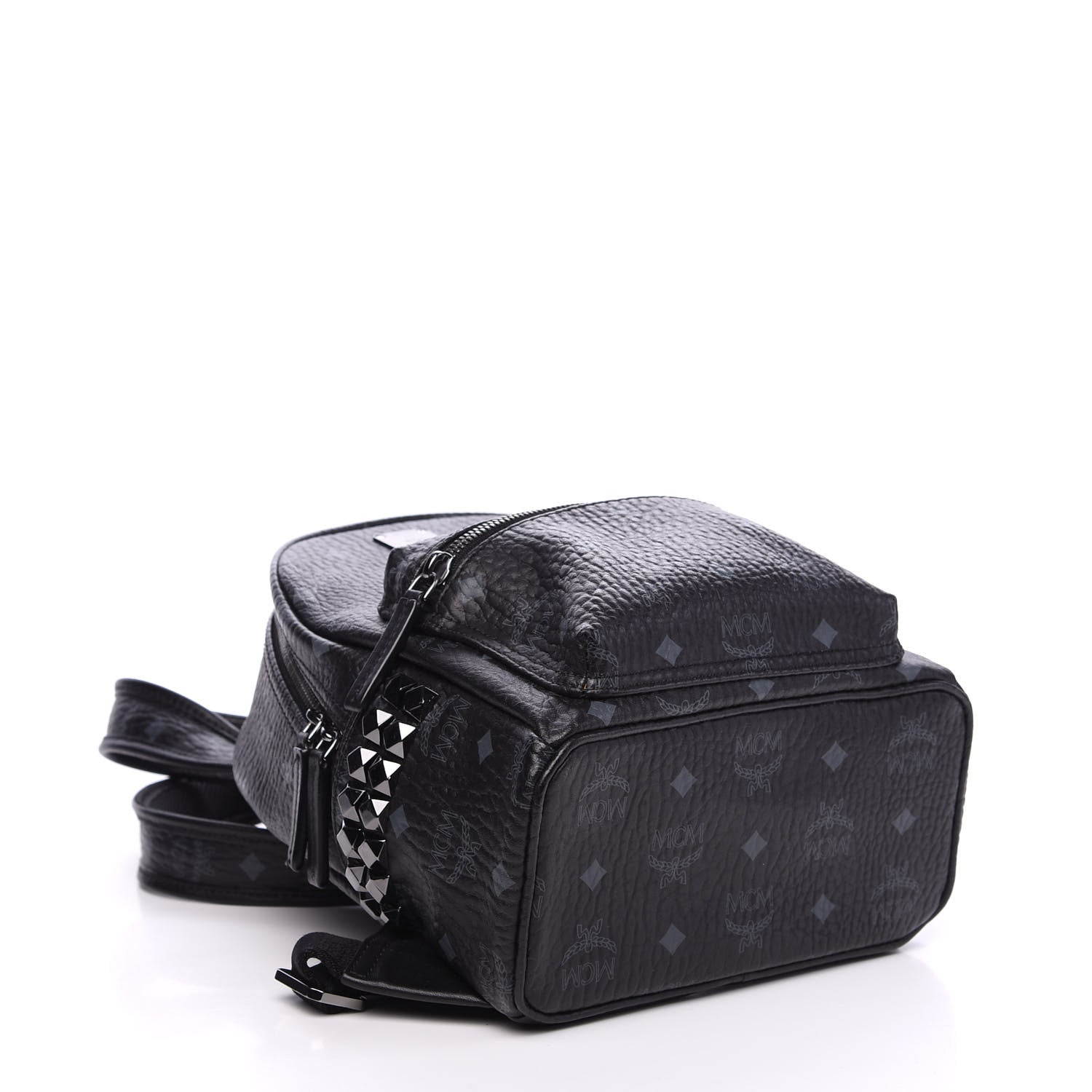 MCM Visetos Side Stud Mini Stark Backpack Black 3 of 8