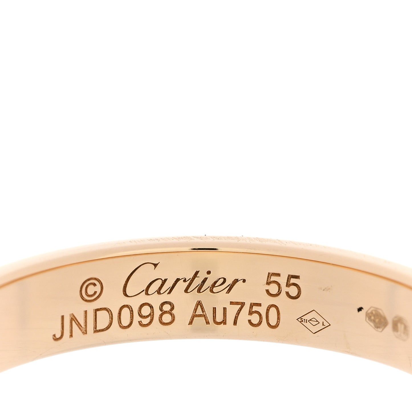 18K Yellow Gold 3.5mm LOVE Wedding Band Ring 55 7.25