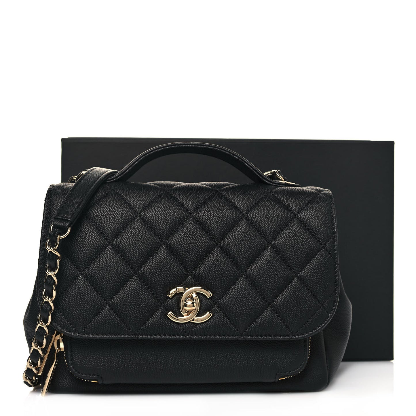 Caviar Quilted Medium Business Affinity Flap Black