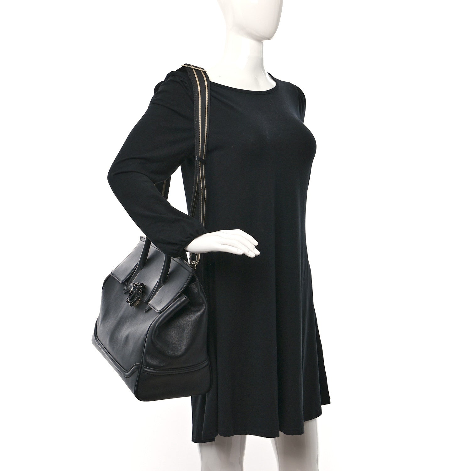 Versace Calfskin Large Palazzo Empire Bag Black 2 of 8