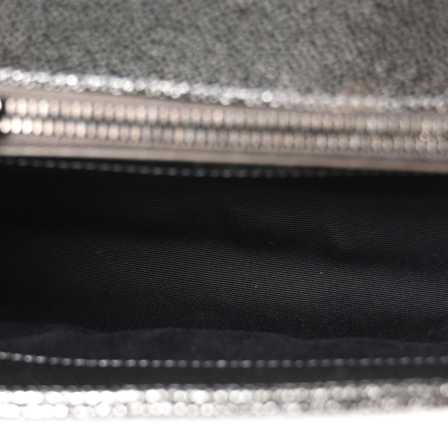 Metallic Grain De Poudre Matelasse Chevron Monogram Medium College Bag Gunmetal