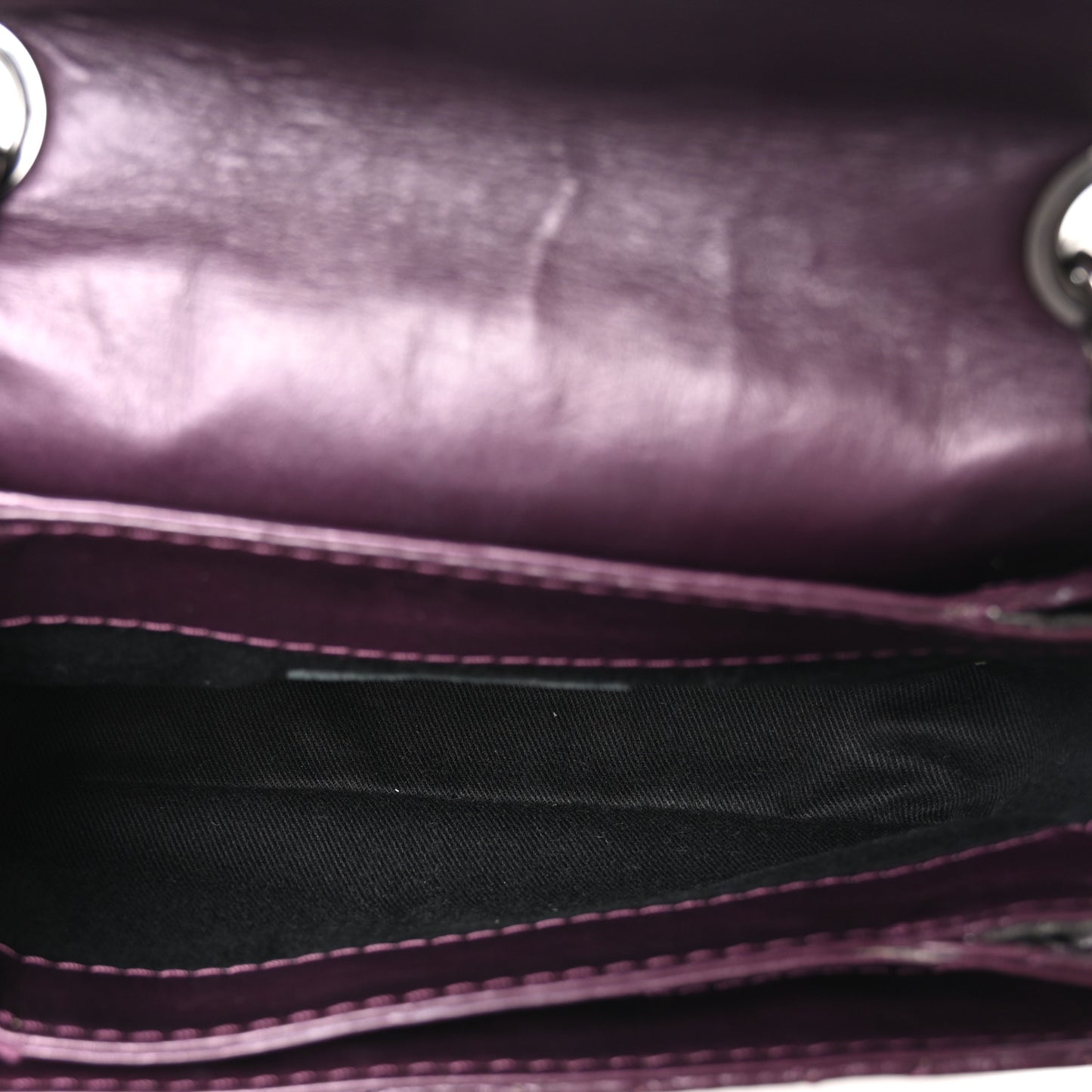 Calfskin Mineral Nights Mini Flap Dark Purple
