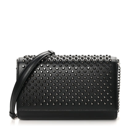 Christian Louboutin Calfskin Patent Spikes Paloma Clutch Black 1 of 9