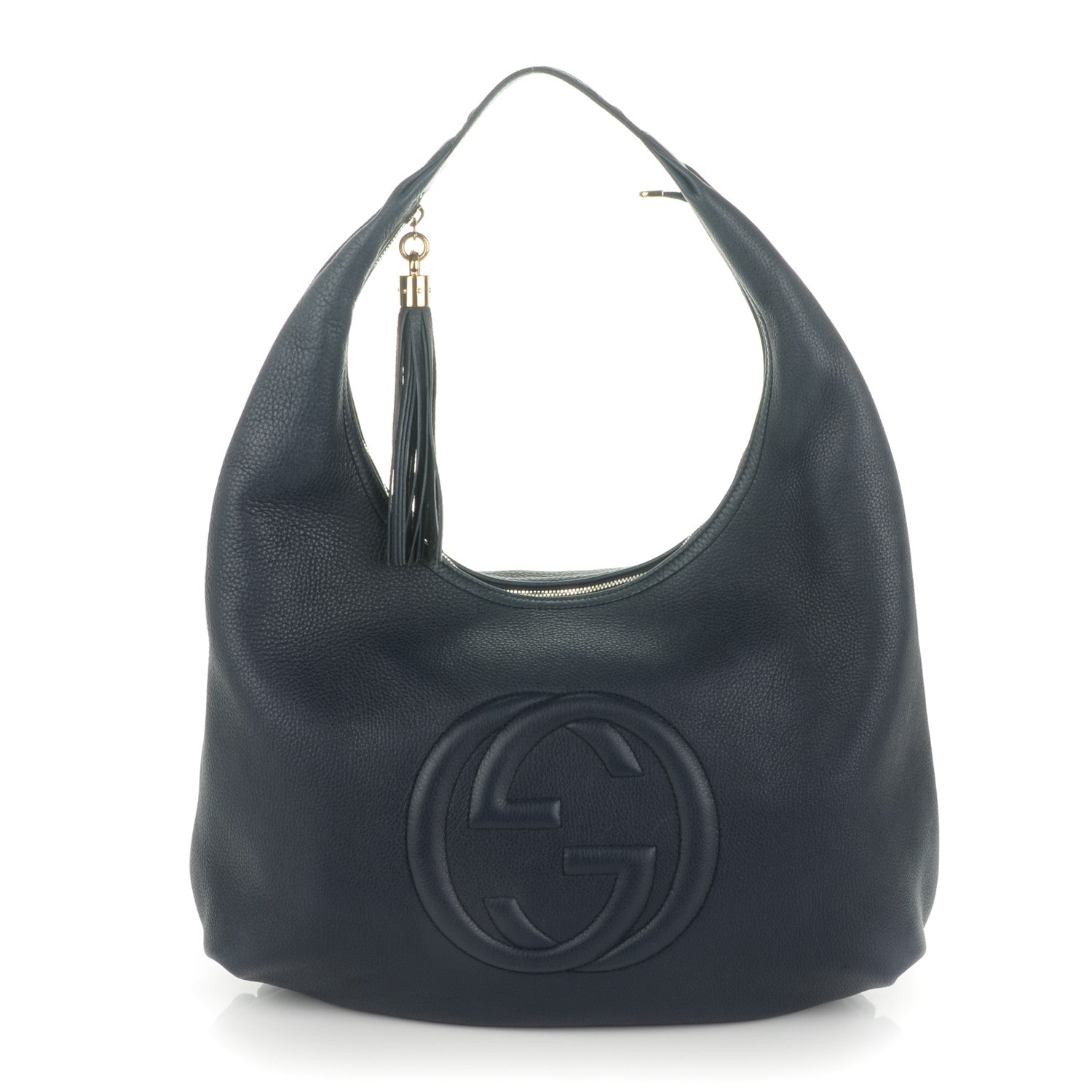 Gucci Pebbled Calfskin Large Soho Hobo Dark Blue 1 of 7