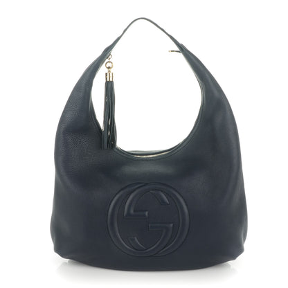 Gucci Pebbled Calfskin Large Soho Hobo Dark Blue 1 of 7