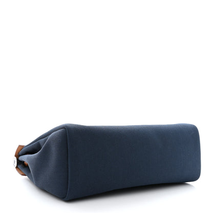 Hermes Toile Officier Vache Hunter Laque Horseshoe Herbag Zip PM 31 Bleu De Malte Natural 5 of 14