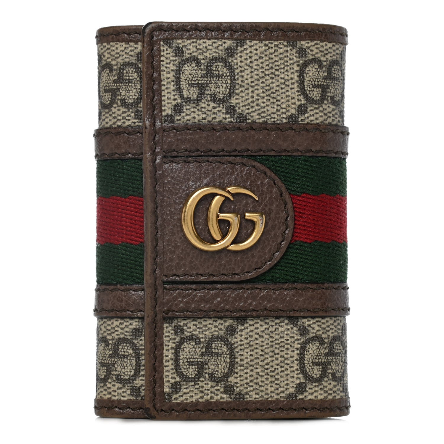 Gucci GG Supreme Monogram Web Ophidia 6 Key Holder Case Beige New Acero 1 of 12
