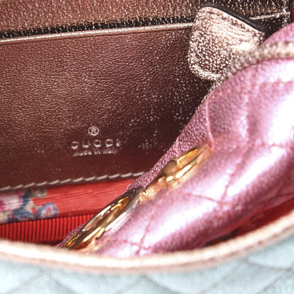 Gucci Laminated Nappa Trapuntata Mini Zumi Dome Shoulder Bag Rosa Lago Rame 5 of 9