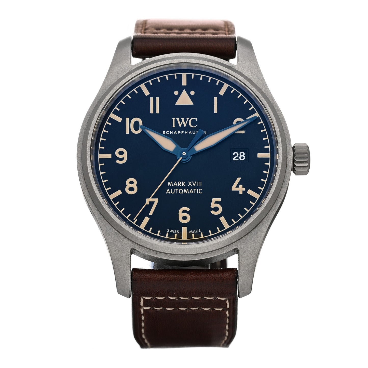 Titanium Calfskin 40mm Pilot Mark XVIII Heritage Automatic Watch Black IW327006